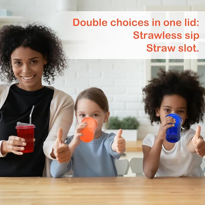 L LIKED 200 Pack 12oz Kids Cups, Spill Proof Party Cups