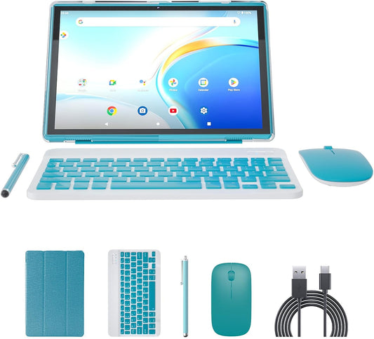 10 inch Tablet with Keyboard 2 in 1 Tablet Android 15 Tablets Include Case Mouse Stylus 6000mAh battery 8GB+32GB Support 1024GB Expandable 10.1" Tableta, 2MP+8MP Dual Camera WiFi-6 Bluetooth Tablets