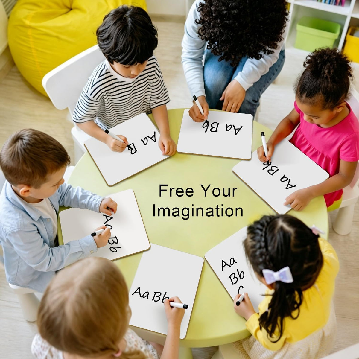 Small White Boards 24 Pack, 9"x12" Double Sided Mini Dry Erase Board