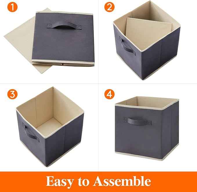 Lifewit 13 Inch Cube Storage Bins, 12 Packs Storage Cubes Foldable Decorative