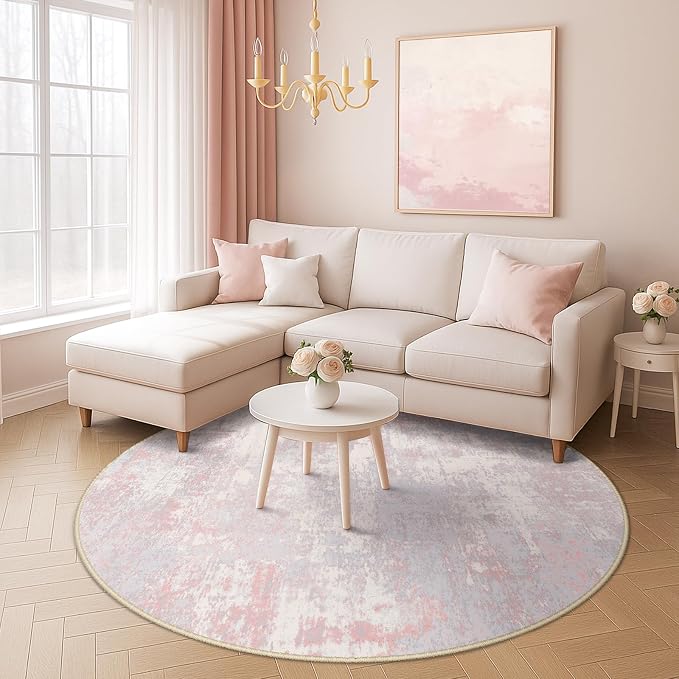 RELEANY Washable Area Rugs 8ft Non-Slip Modern Abstract Soft
