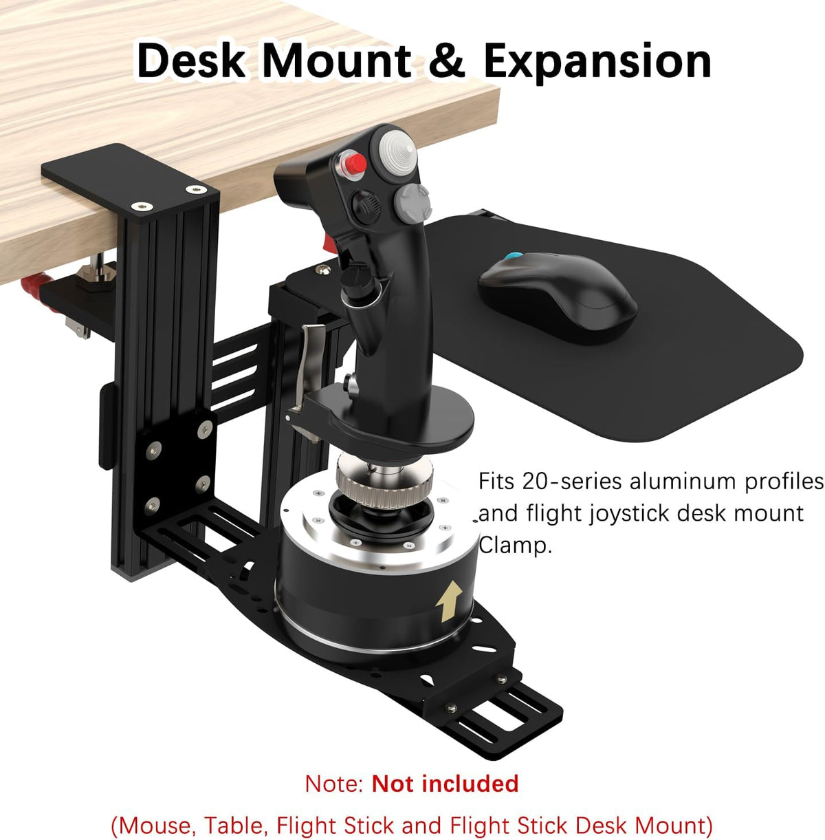 EG STARTS 1x Metal Extend Mouse Pad Holder Platform, Adjustable Horizontally & Height for Desk & Chair Extend Metal Computer Mouse Desk Mount Pads, Flight Joystick Mount Extension Attachment
