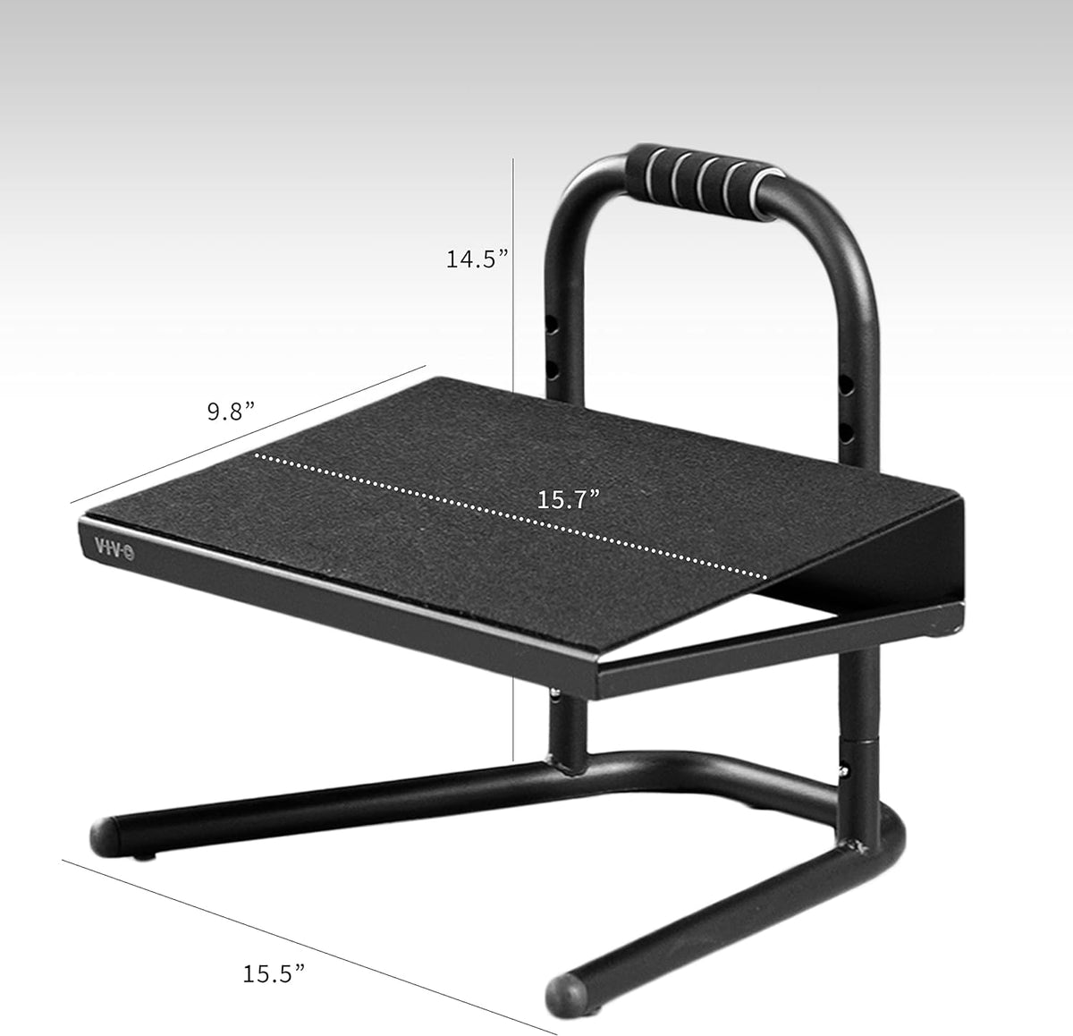 VIVO Black Ergonomic Height Adjustable Foot Rest Platform, STAND-FT01