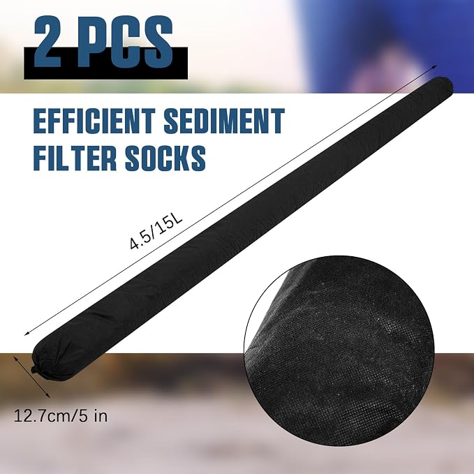 2 Pcs Sediment Filter Erosion Control Blanket Silt Fence Sock