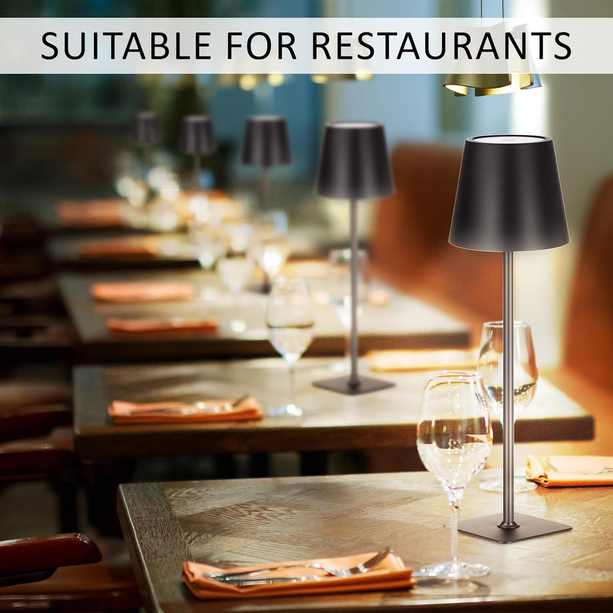 Retisee 12 Pack Cordless Table Lamp Portable Rechargeable Lamps, Black