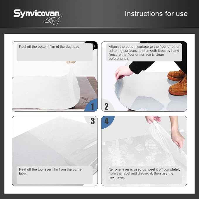 18" x 36" White Sticky Mat Tacky Pads Adhesive Floor Mat (5 Packs, 150 Sheets