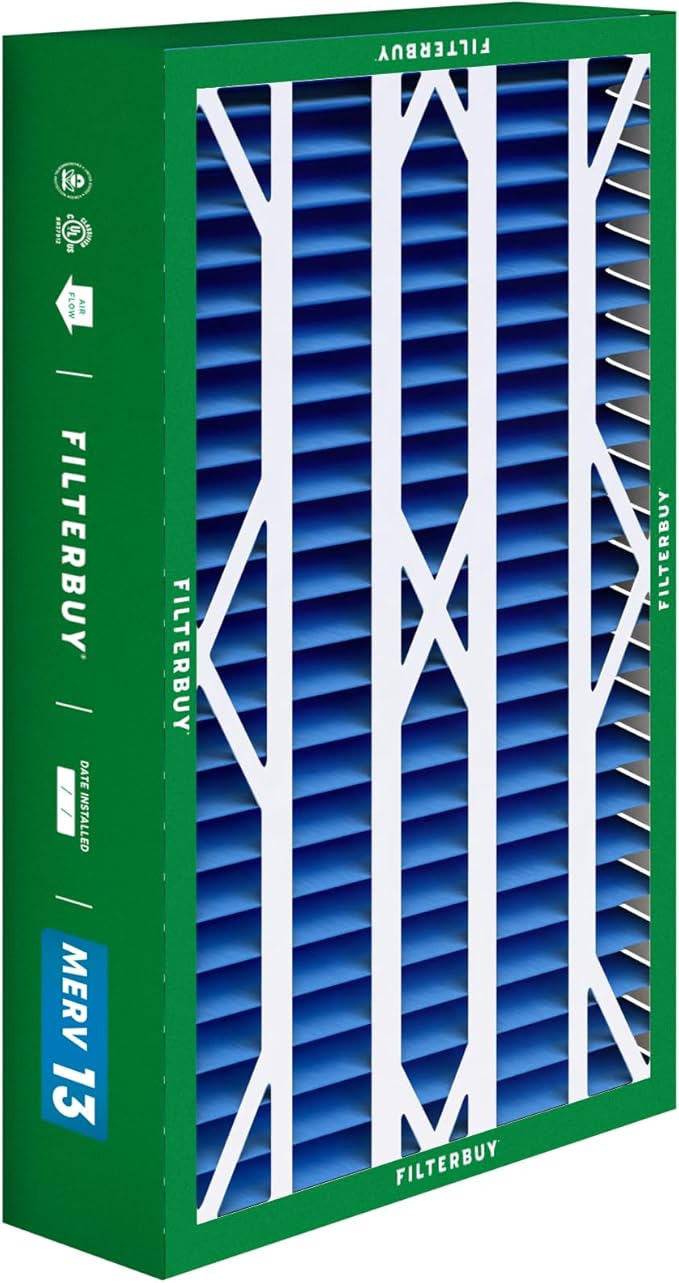 Filterbuy 16x26x5 Air Filter MERV 13 Optimal Smoke & Allergy Defense, Pleated