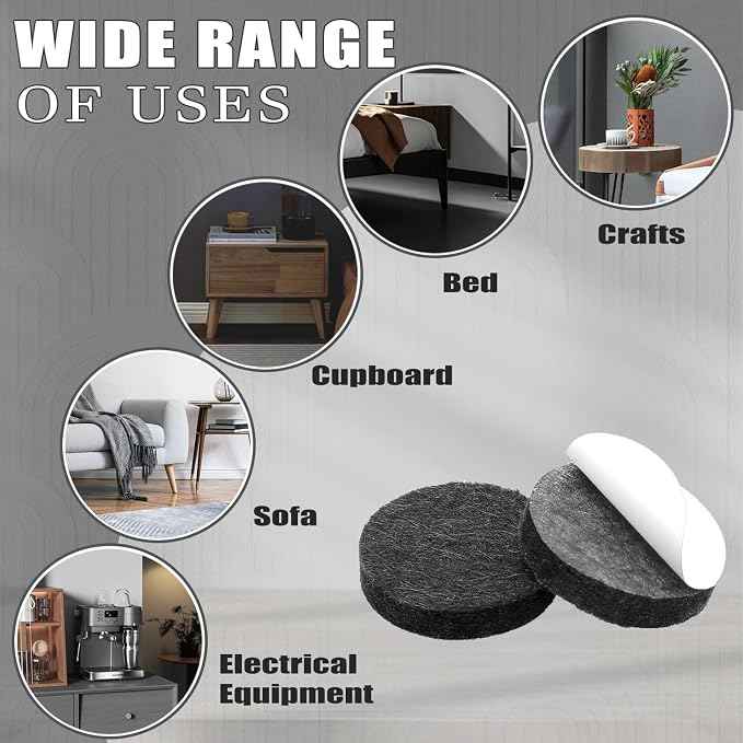 Yelanon Felt Furniture Pads -182 Pcs Premium Felt Pads