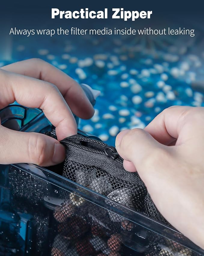Pawfly 8 Pack Aquarium Filter Media Bags, Fish Tank Fine Mesh Bag