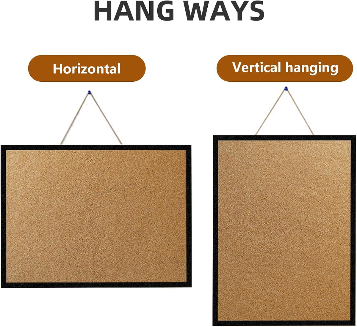 TooCust 24x36 Large Cork Board for Walls with Black Solid Wood Frame, Premium Double Sided Bulletin Board for Office & Home, Decorative Hanging Pin Notice Board, 1 Pack