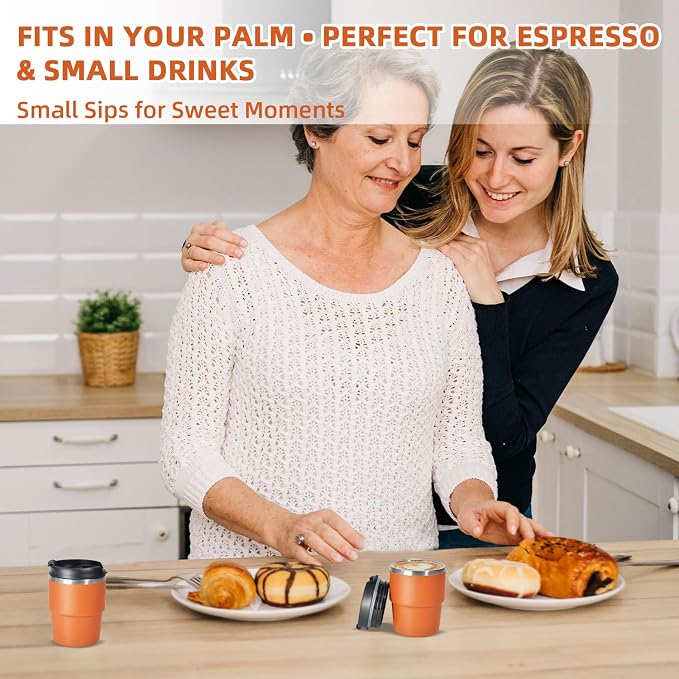 CHLJAR Espresso Cups, 6oz Insulated Espresso Cup Set of 8, Espresso Shot Cups