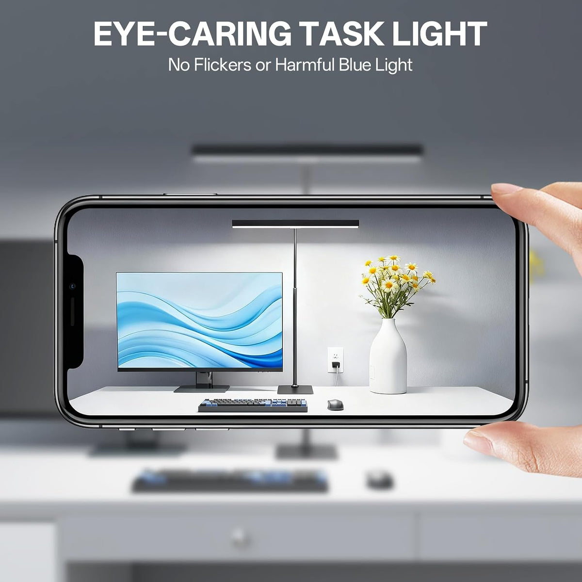 Kary LED Desk Lamp for Home Office, Flexible Gooseneck Task Light Tall 12W