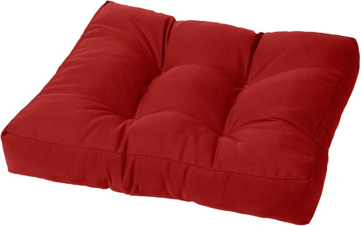 Cushion Source Tufted Ottoman Cushions, 24" X 20" X 4" Indoor and Outdoor Durable Tufted Cushion Made with Fade Resistant Sunbrella Fabric, Sunbrella Jockey Red
