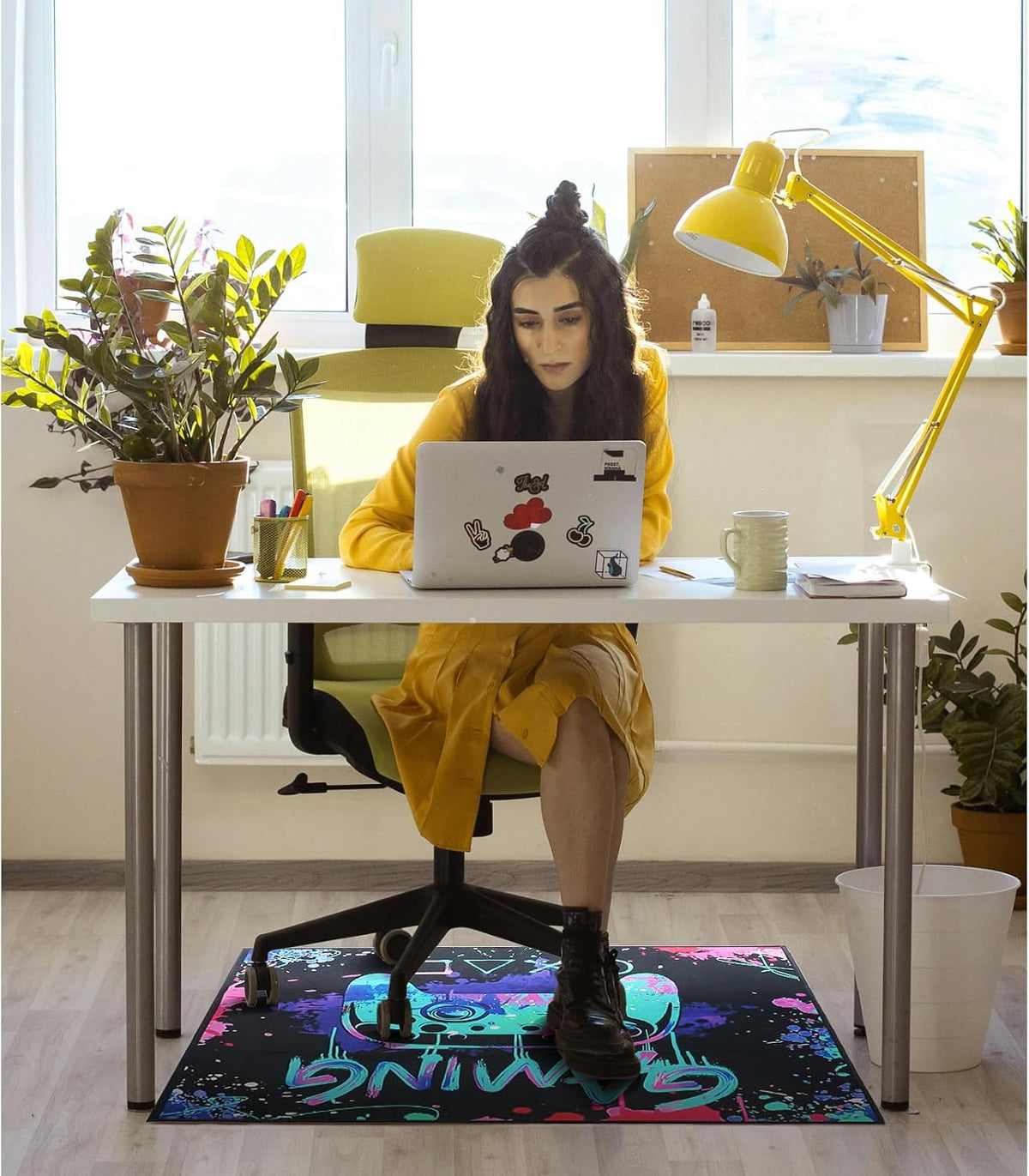 Gaming Chair Mat for Hardwood Floor 36"X 48" Office Chair Rug for Game Rolling Chairs Computer Desk Heavy Duty Non-Slip Low Pile Rugs Gamer Protector Mats for Hard Floor & Tile