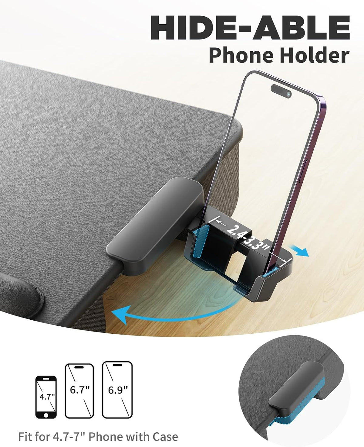 SAIJI Laptop Lap Desk, Portable Laptop Desk for Bed Fits Up to 17" Laptops