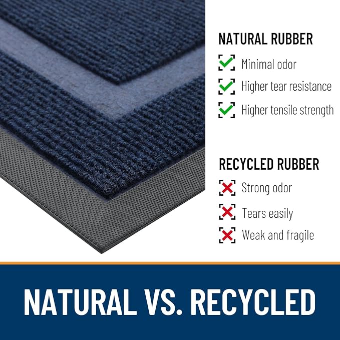 OLANLY Half Circle Door Mat Indoor Outdoor Entrance Welcome, Waterproof