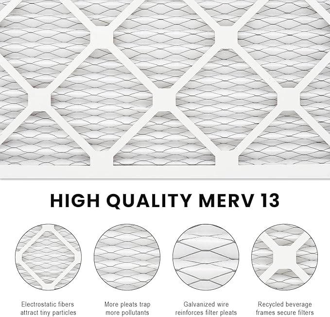 10x10x1 Air Filter MERV 13, HVAC/Furnace AC Filter Replacement, Dust