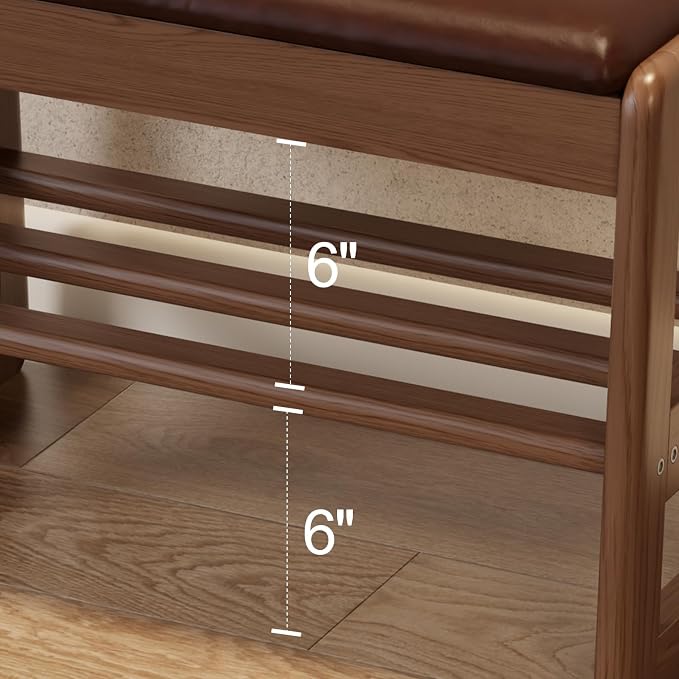 AQIMUELE Small Shoe Rack Bench, 2 Tiers Shoe Bench