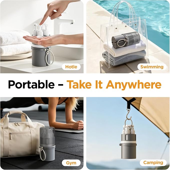 4 in 1 Travel Dispenser Bottle, Travel Toiletry Bottles
