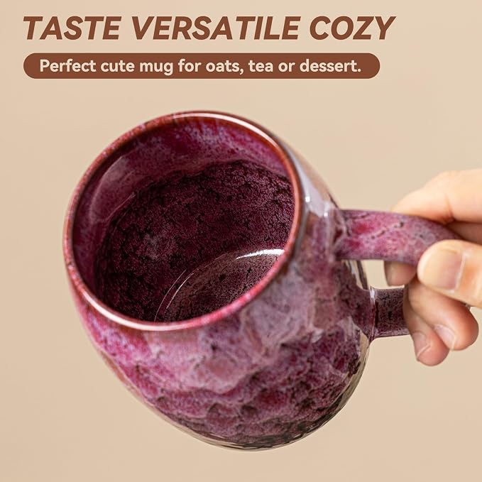 Roseate Nebula Ceramic Coffee Mug - 14 oz Unique Reactive Glaze Coffee Cup