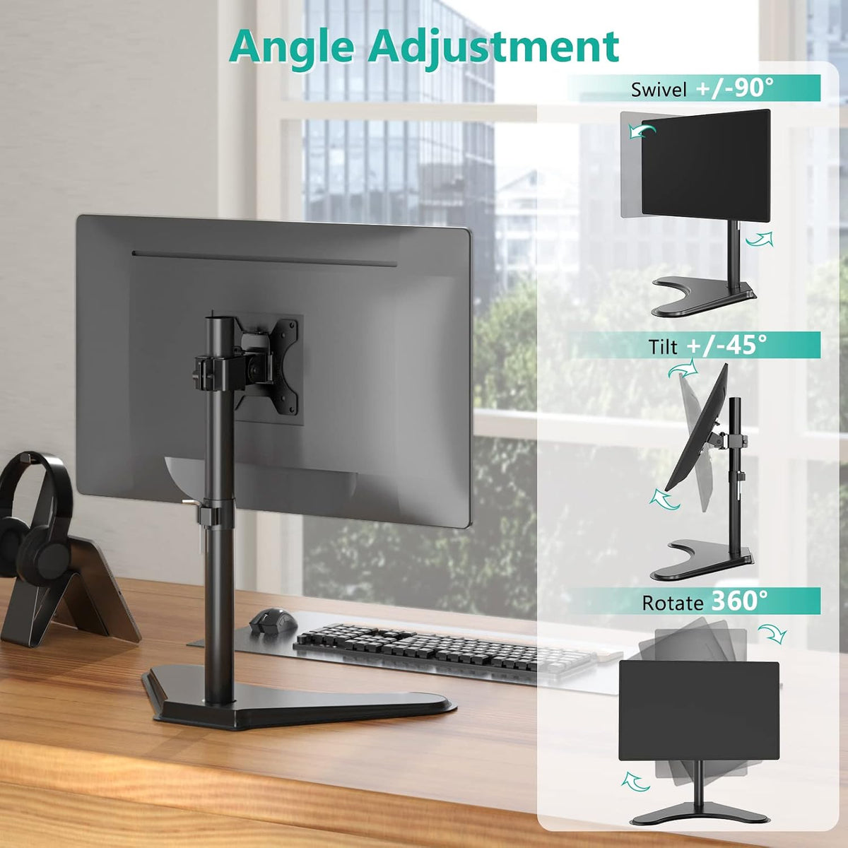 WALI Freestanding Vesa Monitor Stand for 13-32 inch Screens, up to 22 lbs
