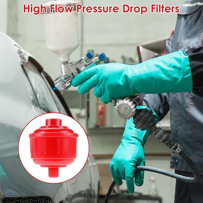 RealPlus 10pcs Disposable Spray Gun Filter Mini Air Water Filters, Whirlwind