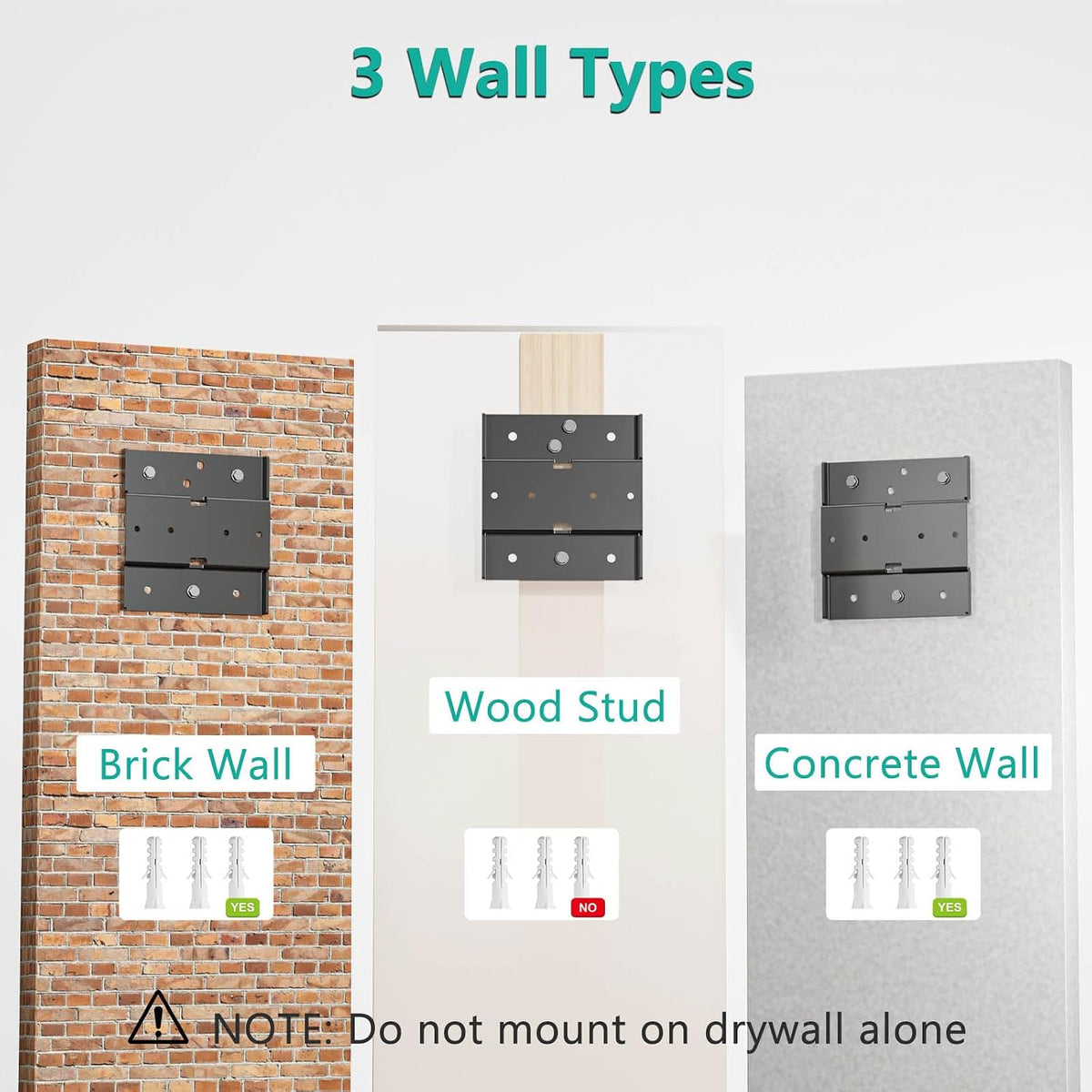 WALI Triple Monitor Wall Mount for 17 to 32 inch Screens, up to 15.4lbs
