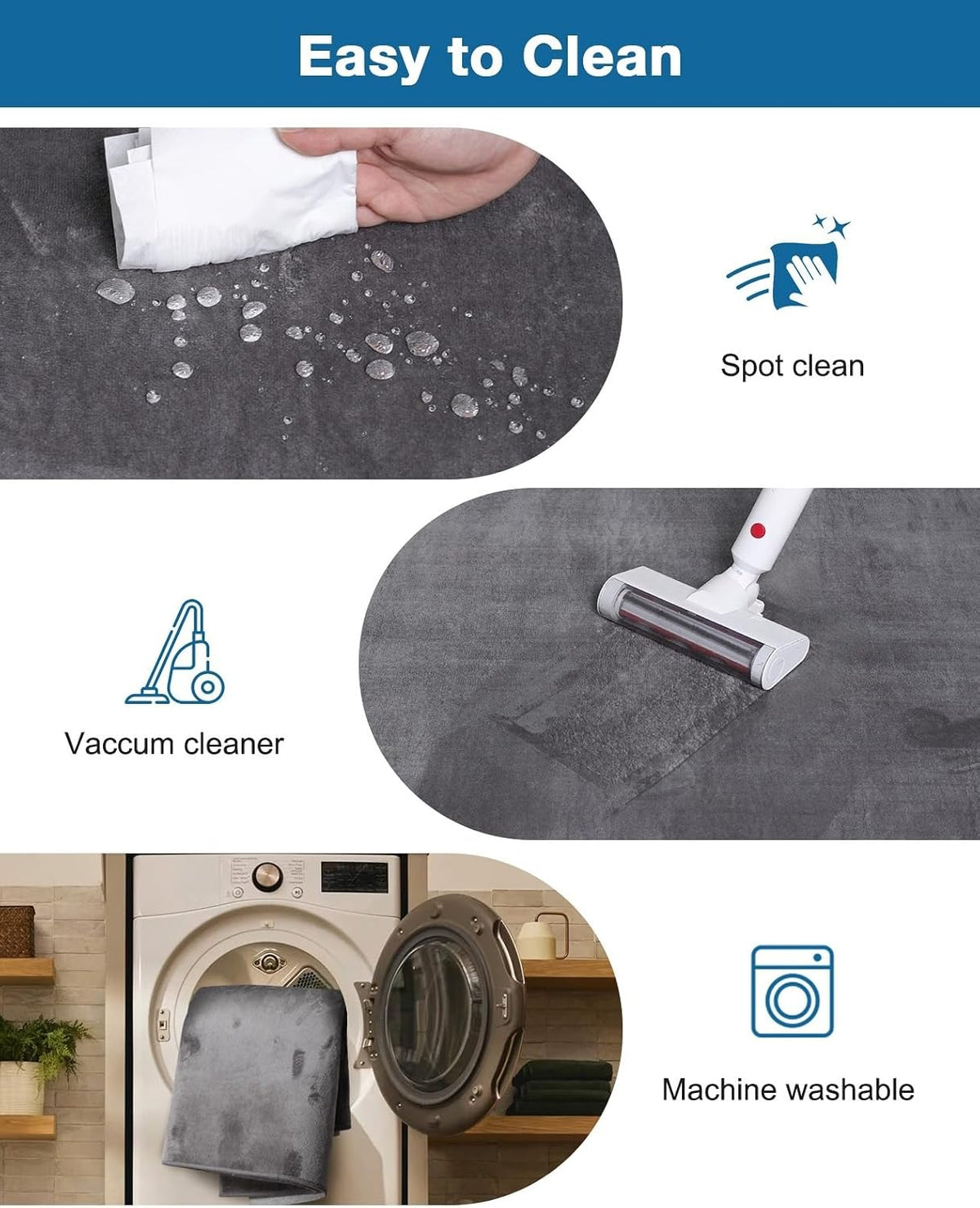 Office Chair Mat for Hardwood Floor, 51"x63" Flannel Fabric Chair Mat for Hard Floors, Non-Slip Under Desk Rug for Rolling Chairs, Soft Floor Protector Area Rug for Home Office, Dark Grey