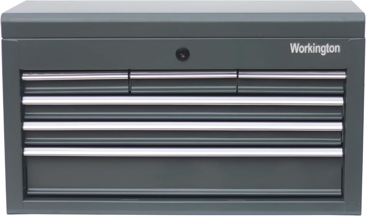 Workington Portable Metal Tool Chest with 6 Drawers, 24" 6-Drawer Tool Chest Cabinet with Ball Bearing Drawer Slides, Steel Tool Storage Box Organizer 4005 Gray