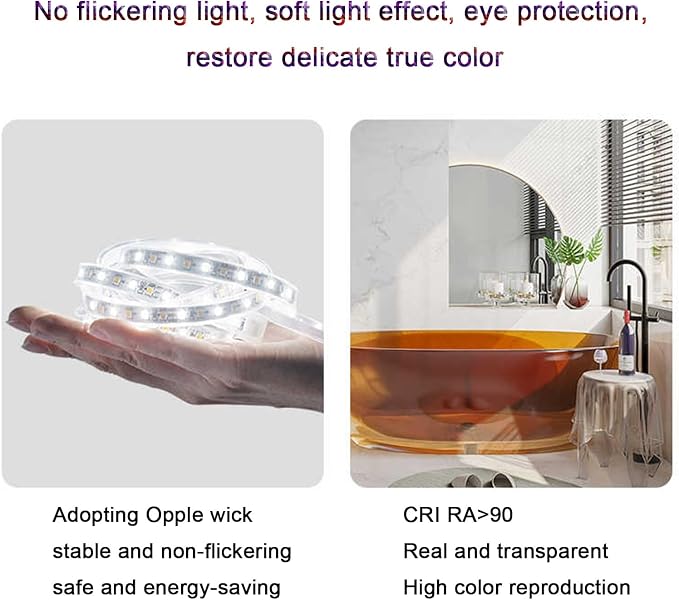 Smart Illuminated LED Bathroom Mirror，Bathroom Mirror