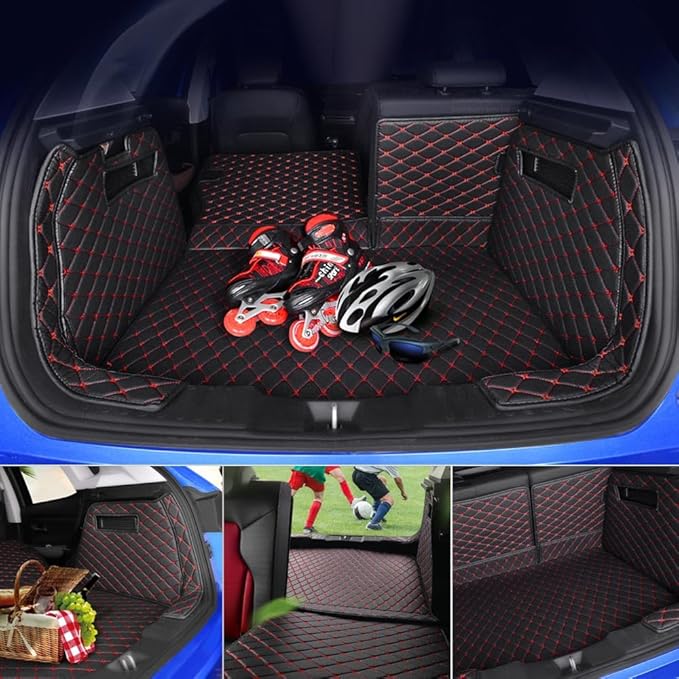 Custom Fit Pet Trunk Mat Cargo Liner Floor Mats for Mercedes GLE GLE300 GLE320 GLE350 GLE400 Before 2020-3D Laser Largest Coverage, Heavy Duty, Weatherbeater Black w/Gold Stitching