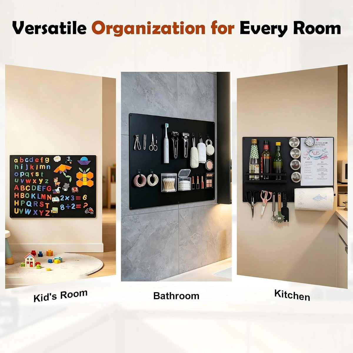 Souvenir Magnetic Board for Wall, Large Black Collections Board