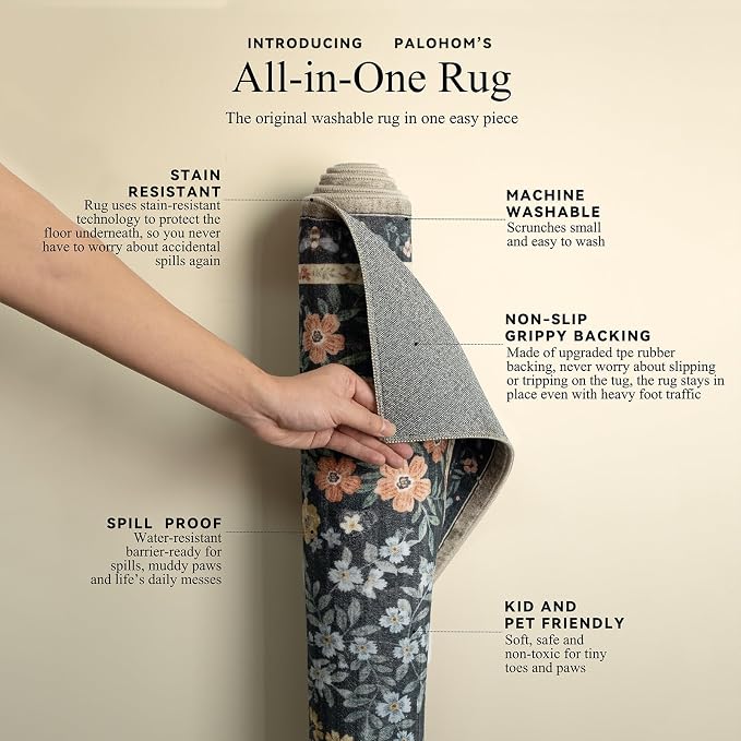 9x12 Rugs for Living Room: Washable Area Rugs for Bedroom Vintage Stain