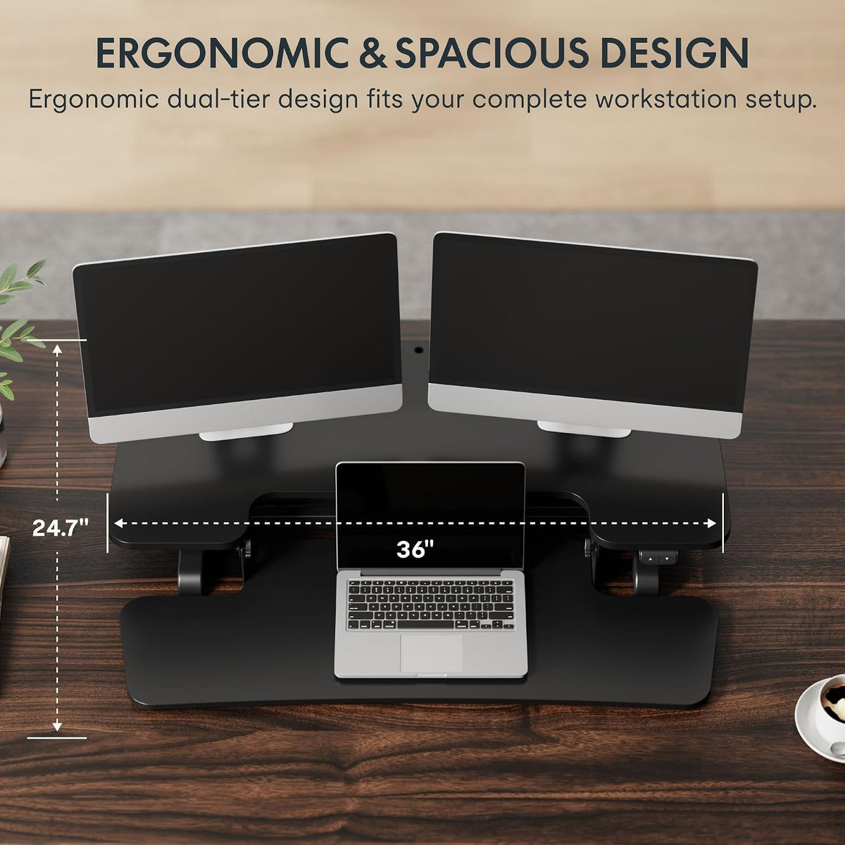 FLEXISPOT 36" Electric Standing Desk Converter, Black
