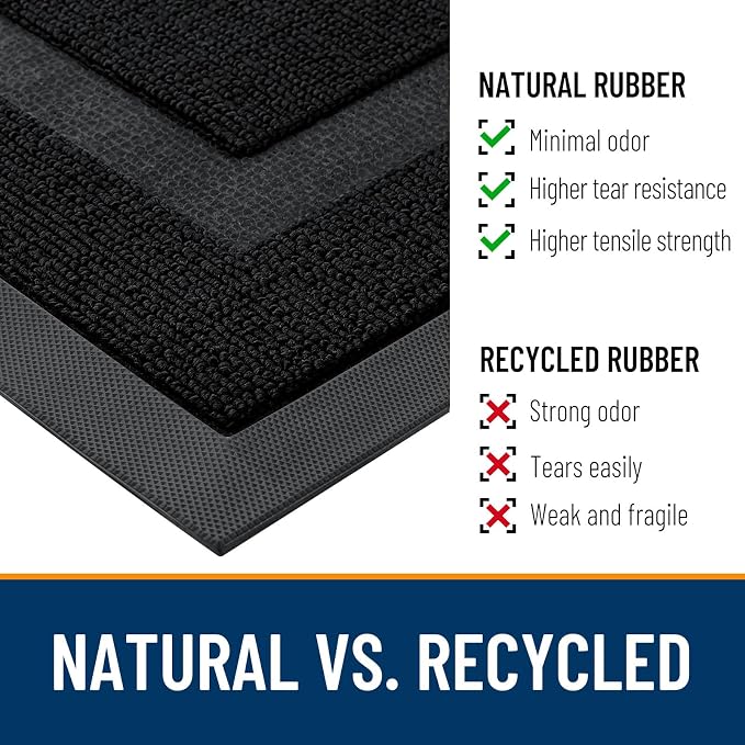 OLANLY Half Circle Door Mat Indoor Outdoor Entrance Welcome, Waterproof
