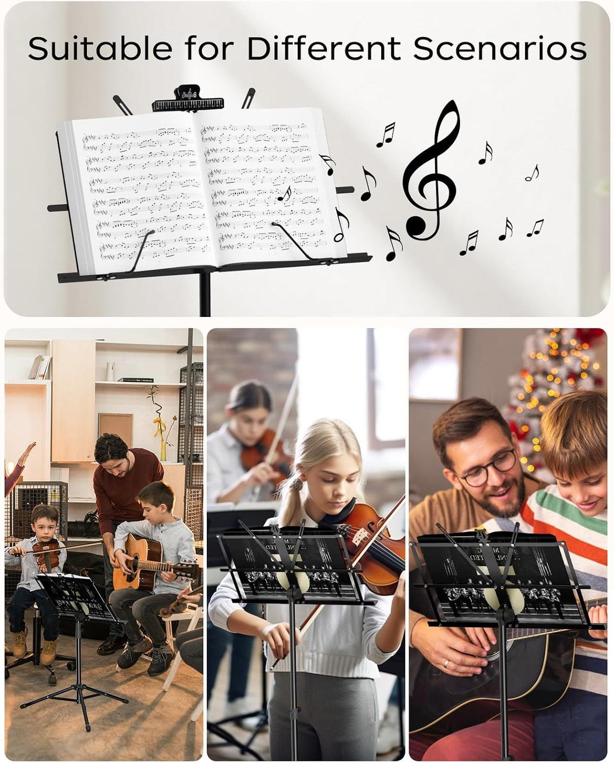 K KASONIC Music Stand, 2 in 1 Folding Sheet Music & Book Stand With Bag