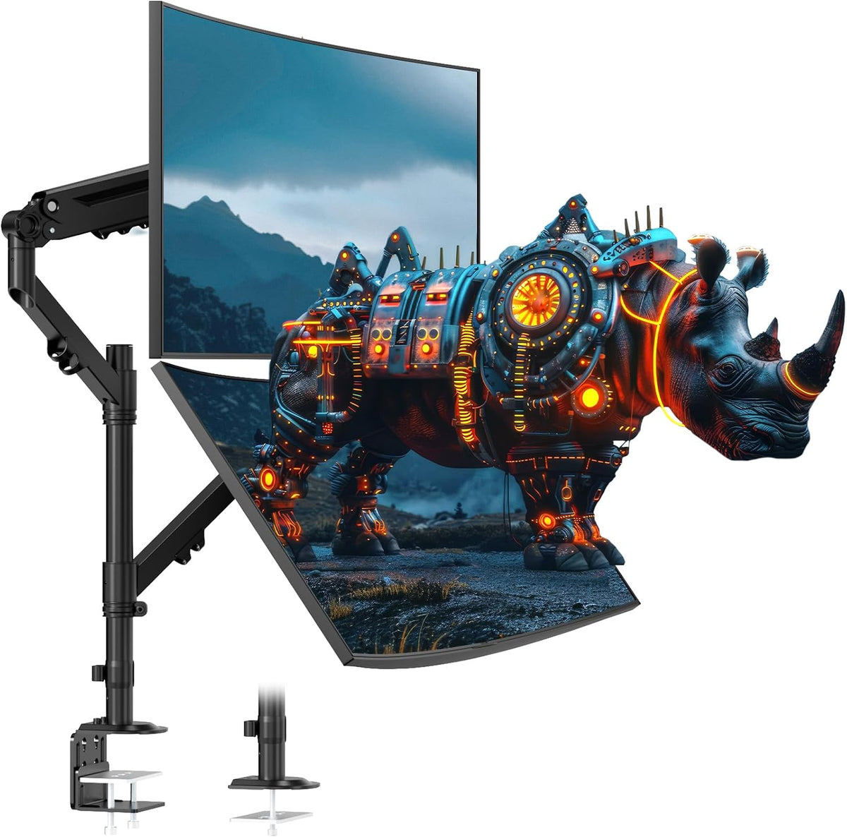 Dual Monitor Mount for 17-40'', Holds up to 26.4 lbs/arm