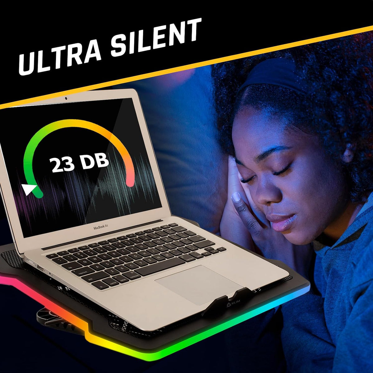 Ultimate RGB Laptop Cooling Pad with LED Rim, USB Powered, Up to 17 Inch