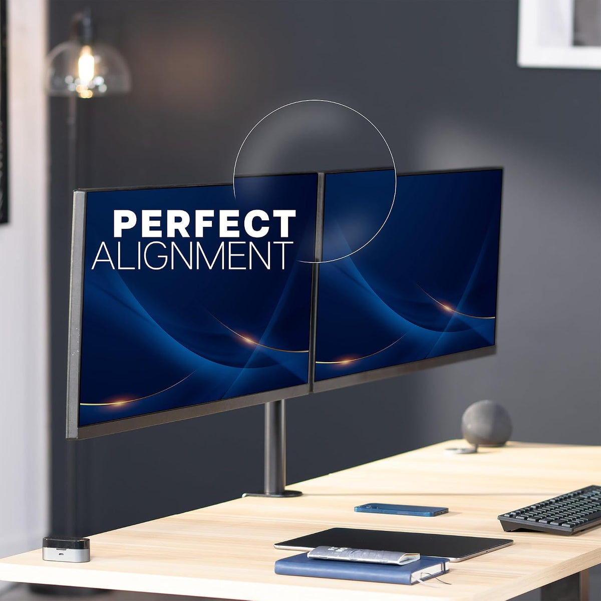 VIVO Black Dual Monitor Desk Mount for 27-38 in Ultrawides, STAND-TS38C