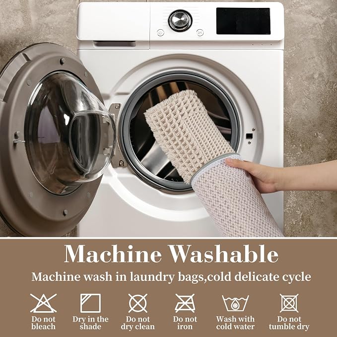 RESARE Waffle Bathroom Runner Rugs, Super Absorbent Bath Mat Non Slip Washable