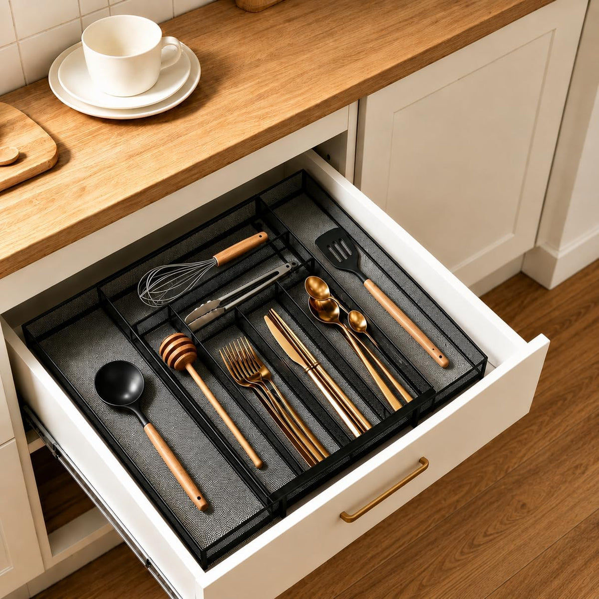 Sedegn Silverware Organizer Metal Mesh, Large Drawer Organizer