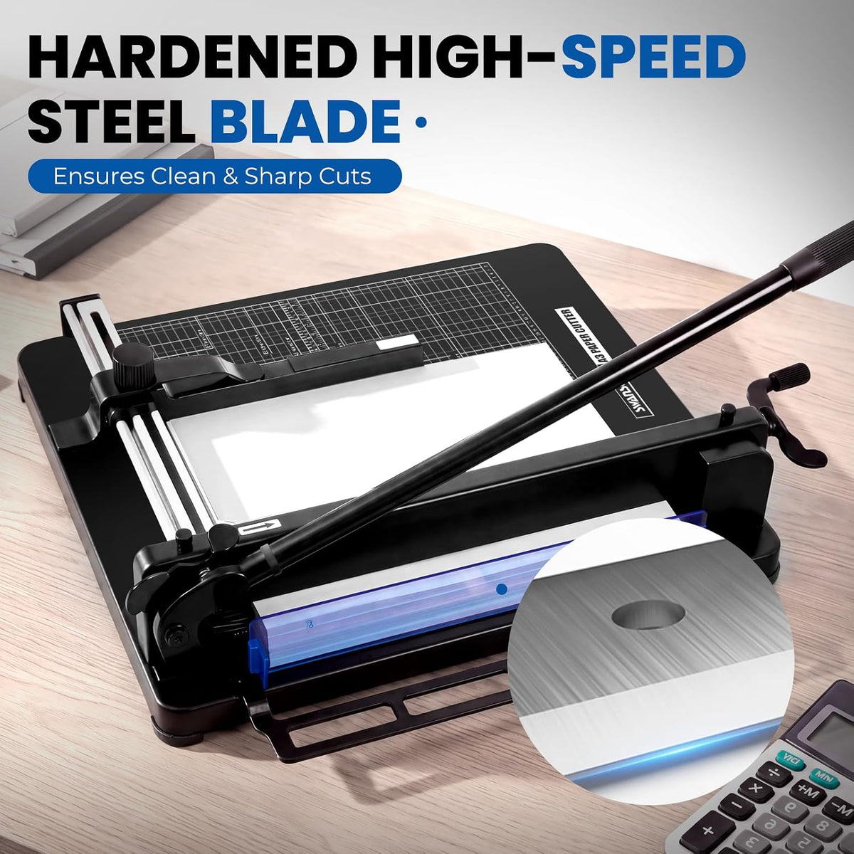 17" Heavy Duty Guillotine Paper Cutter A3 Industrial Stack Trimmer (Black)