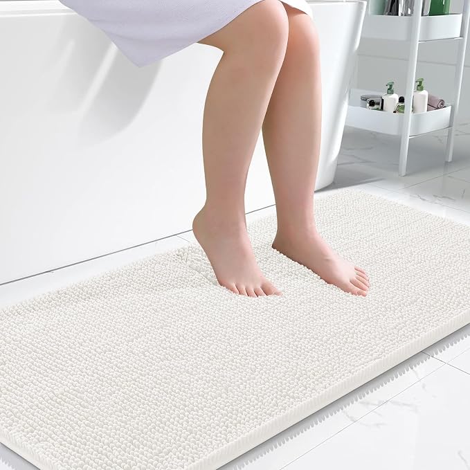 OLANLY Large Bathroom Rugs 50x30, Extra Soft Absorbent Chenille Bath Rugs