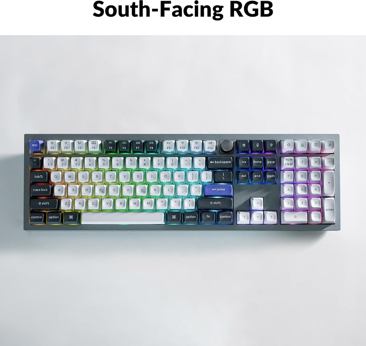 Keychron Q6 Pro Full Aluminum RGB Wireless Bluetooth Custom Mechanical Keyboard, Full-Size QMK/VIA Programmable Knob KSA Double-Shot PBT Keycap Hot-Swappable Red Switch, Mac Windows Linux - Grey
