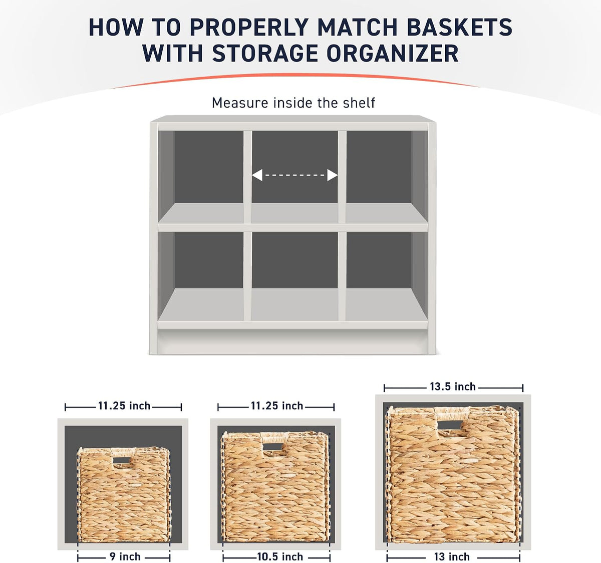 Ornavo Home 10.5x10.5 Water Hyacinth Storage Baskets Set of 8, Natural