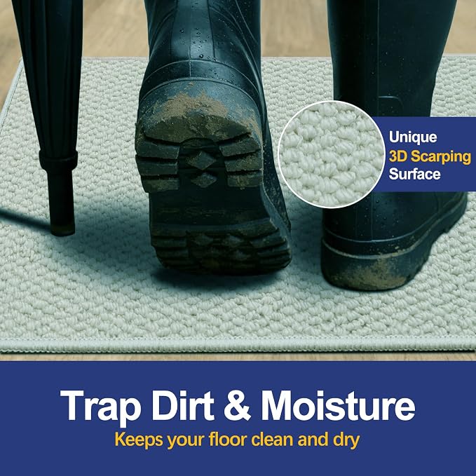 Dirt Trapping Door Mat 36x60, 3D Scarping Surface Doormat