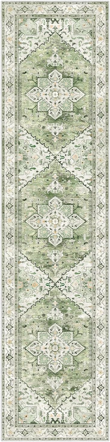 Yamaziot Washable Runner Rug, 2x8 Non-Slip Boho Vintage Hallway Rug Runner