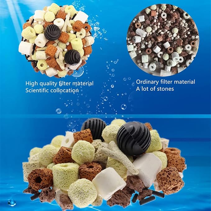 Aquarium Filter Media: 12-in-1 Bio Balls & Ceramic Rings Kit