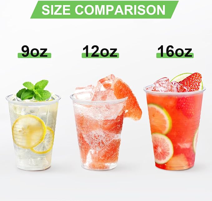 Lamosi 1000 Pack 16 oz Plastic Cups, Disposable Clear Plastic Drinking Cups |