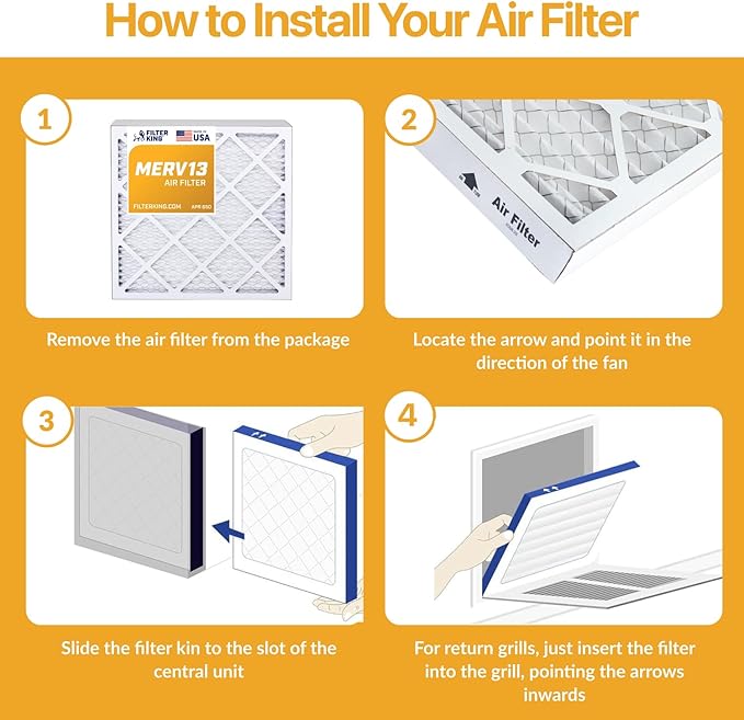 Filter King 12.75x21x1 Air Filter | 6-PACK | MERV 13 | HVAC Pleated AC Furnace